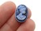 10 18x13mm Black with Blue Face Cameo Resin Greek Style Cabochons